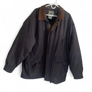 Forest Club by Rainforest bluebarn utility jacket leather collar men Size XL
